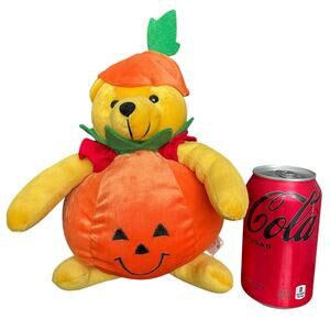 SALE Vintage 90s Halloween Pumpkin Bear Plush Costume Stuffed Toy HugFun 95046